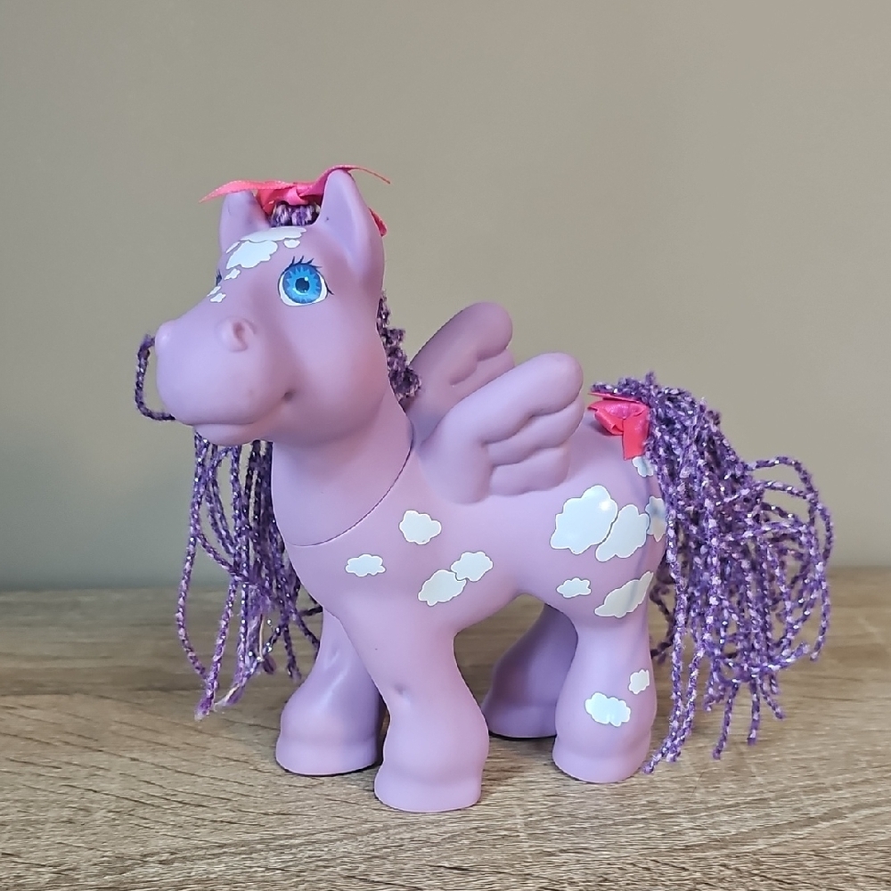 Lavender Cloud Pegasus Toy with Braided Purple Mane